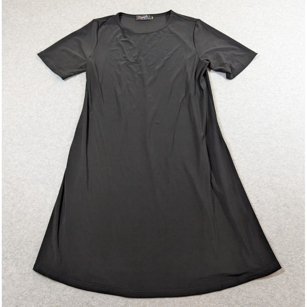 Sympli Women Dress Size 10 Aline Slinky Short Sleeve Art to Wear Minimalist